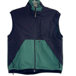 REI Men’s Black and Green Polartec Vest size Small multi Pockets
